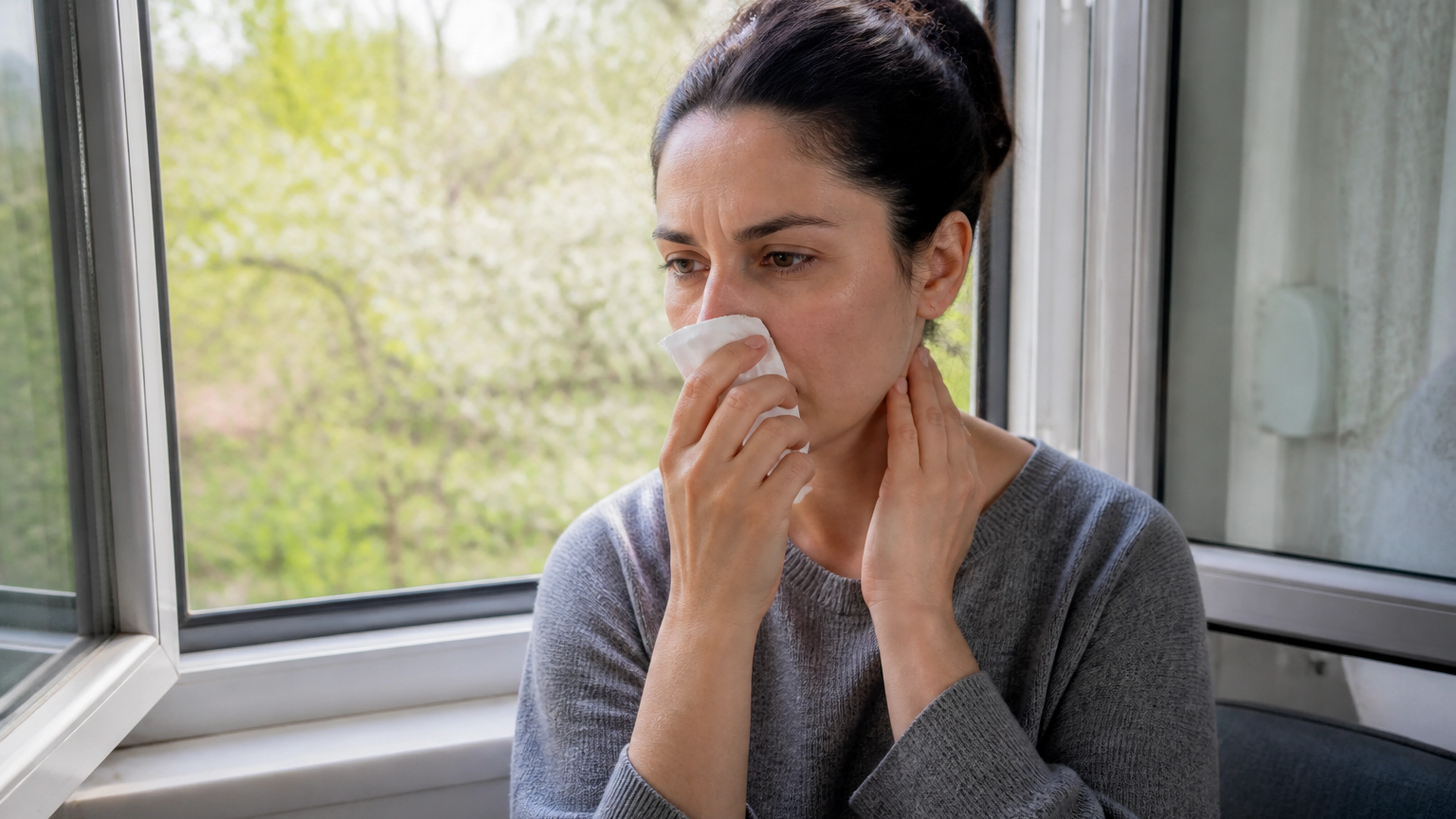 Illustration éditoriale pour l’article « Allergie au pollen et ganglion gonflé : comment réagir »