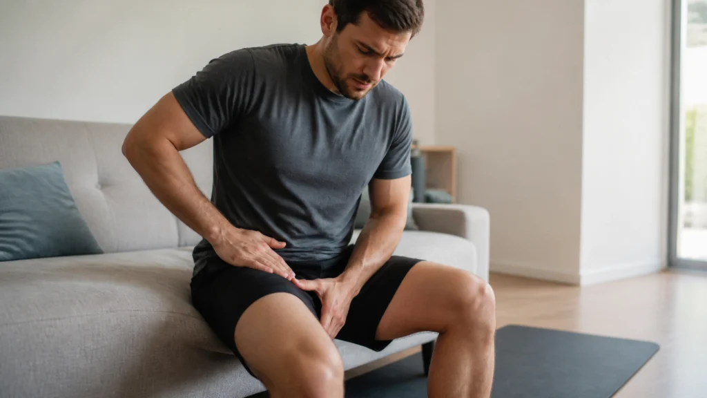 Illustration éditoriale pour l’article « Pubalgie abdominale : soignez enfin votre douleur à l'aine »