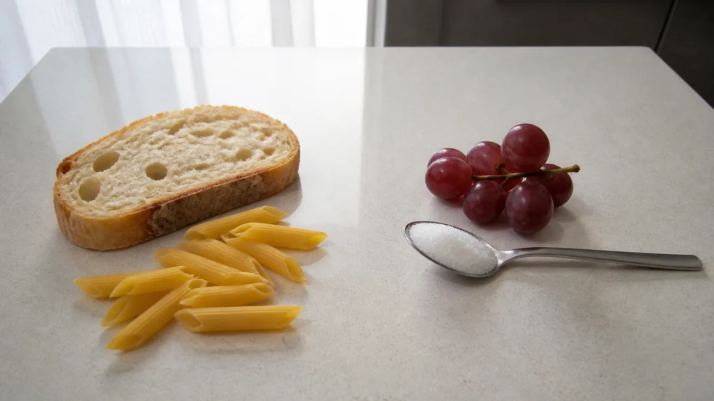 Illustration éditoriale pour l’article « Différence entre gluten et glucose : le guide pour votre santé »