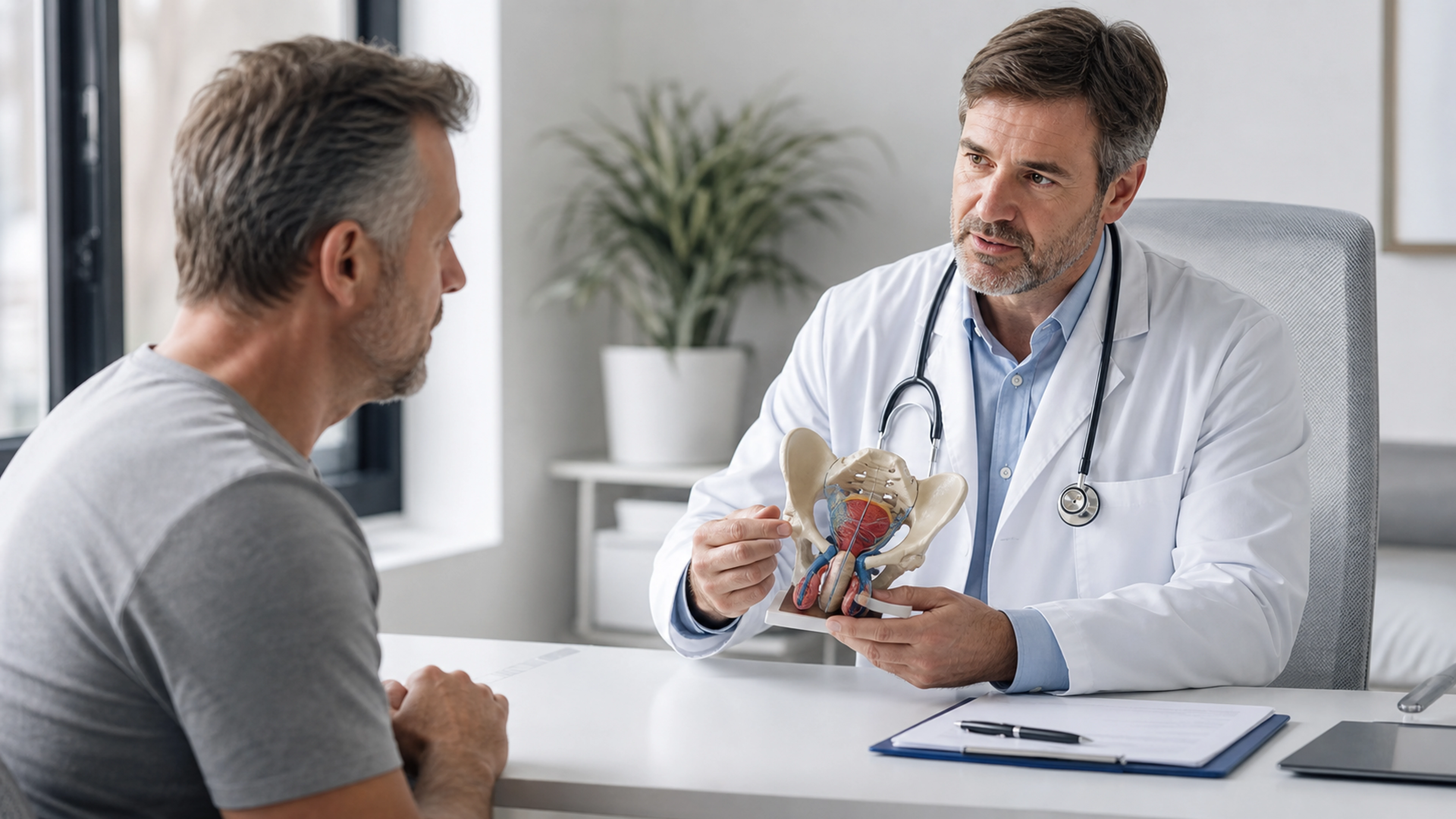 Illustration éditoriale pour l’article « Examen de la prostate obligatoire : ce qu'il faut savoir »
