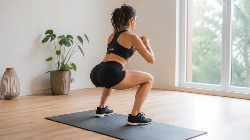 Illustration éditoriale pour l’article « Squat cellulite avant après : lissez votre peau durablement »