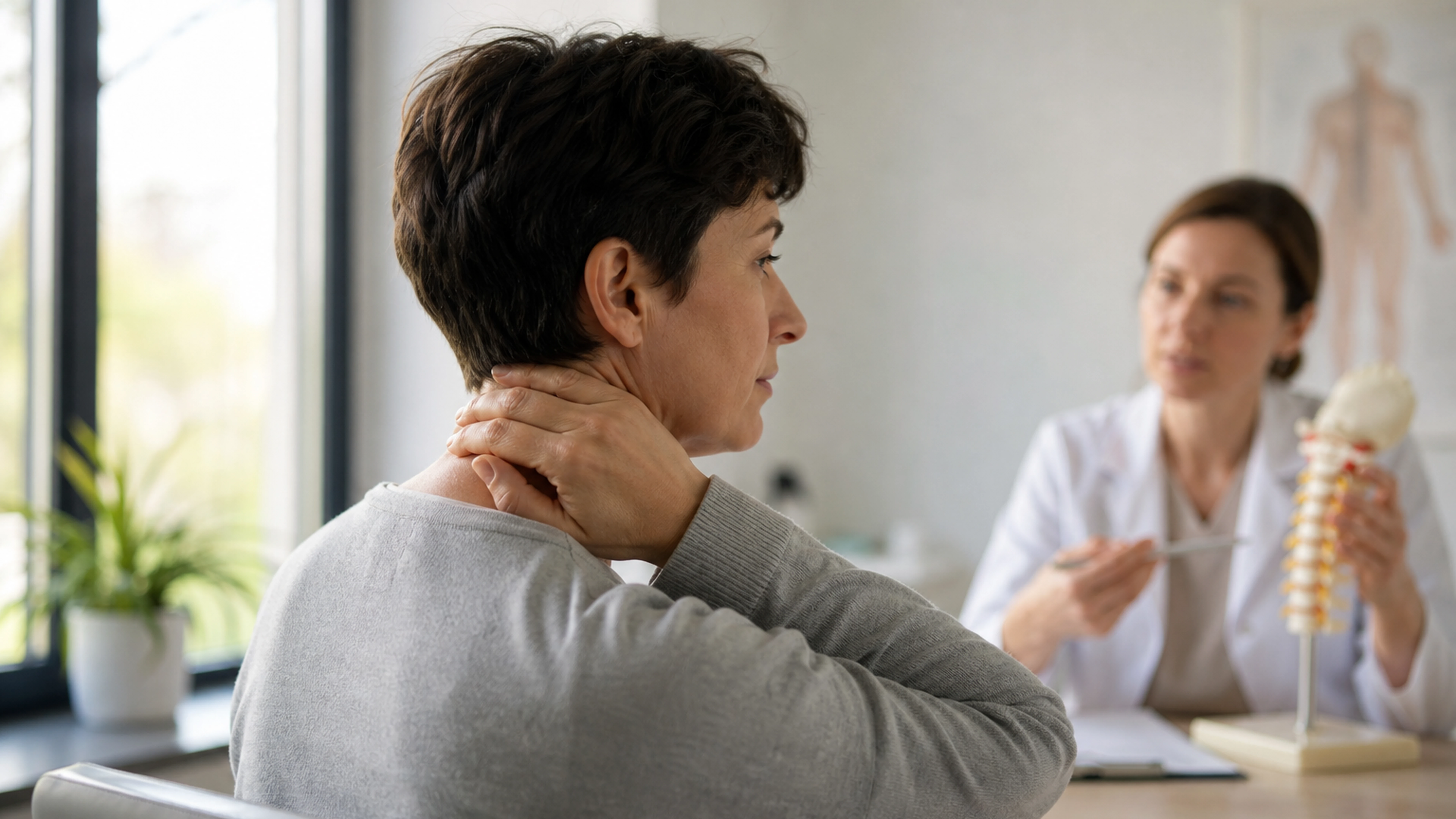 Illustration éditoriale pour l’article « Trouver la meilleure cure pour votre arthrose cervicale »